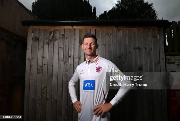 Cameron Bancroft of Somerset poses for a photo following Day One of the LV= Insurance County Championship Division 1 match between Somerset and...