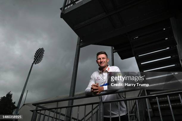 Cameron Bancroft of Somerset poses for a photo following Day One of the LV= Insurance County Championship Division 1 match between Somerset and...
