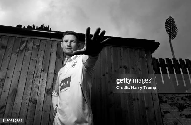 Cameron Bancroft of Somerset poses for a photo following Day One of the LV= Insurance County Championship Division 1 match between Somerset and...