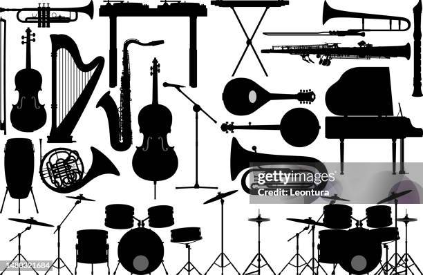 musical instruments - bow musical equipment stock illustrations