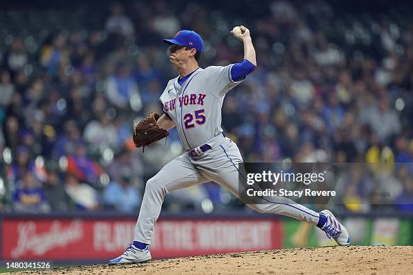 Brooks Raley of the New York Mets throws a pitch during a game... News ...