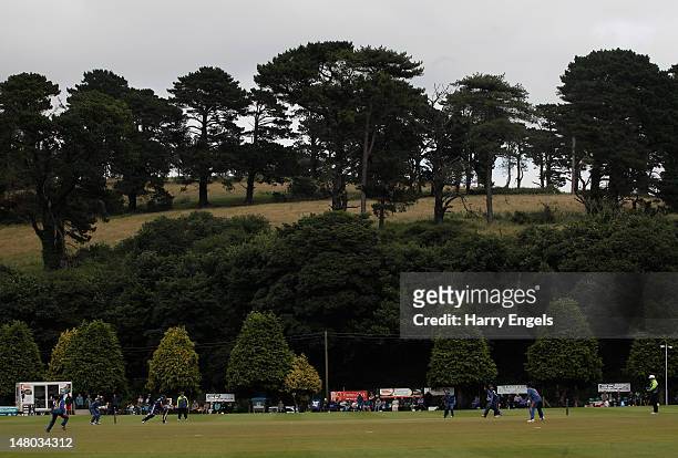General view of play during the 4th NatWest International One Day match between England Women and India Women at Truro Cricket Club on July 8, 2012...
