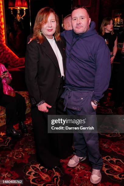 Kim Jones and Sarah Mower during the first Christopher Kane and Glyn Fussell hosted "More Joy Disco" at The House of KOKO, Camden on April 06, 2023...