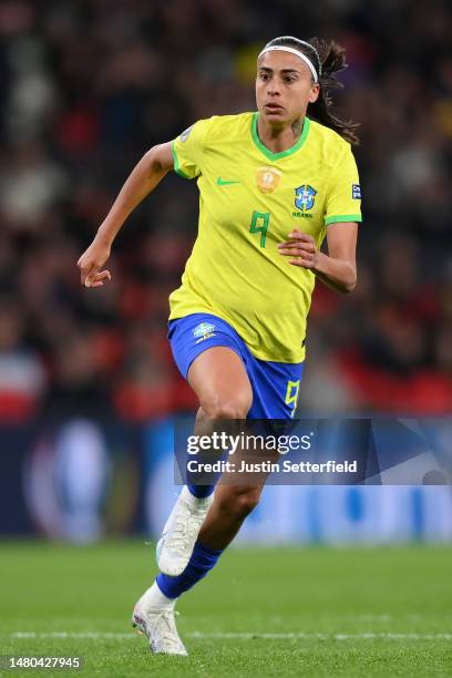 Andressa Alves of Brazil during the Women´s Finalissima 2023 match between England and Brazil at Wembley Stadium on April 06, 2023 in London, England.