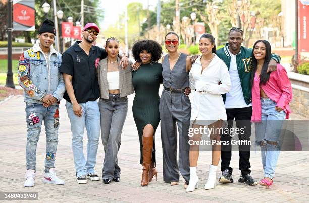 Cory Hardrict, Peyton Alex Smith, Geffri Hightower, Kelly Jenrette, Netta Walker, Camille Hyde, Mitchell Edwards, and Taylor Polidore attend the HBCU...