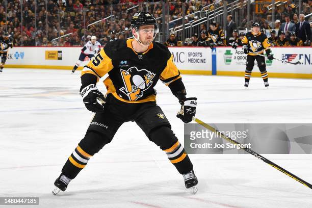 Josh Archibald of the Pittsburgh Penguins skates against the Washington Capitals at PPG PAINTS Arena on March 25, 2023 in Pittsburgh, Pennsylvania.