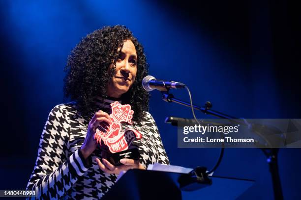 Rhoda Dakar accepts the posthumous Icon award for Terry Hall at the 2023 Vive Le Rock Awards at O2 Shepherd's Bush Empire on April 06, 2023 in...