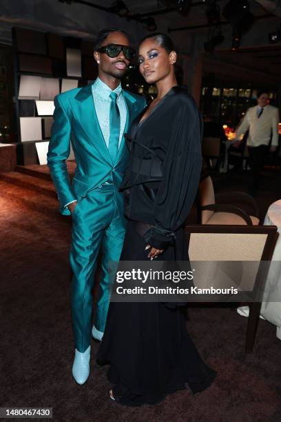 Alton Mason and Melodie Monrose attend the 2023 GQ Global Creativity Awards at WSA on April 06, 2023 in New York City.