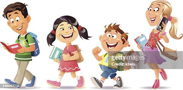 school kids - girl laughing stock illustrations