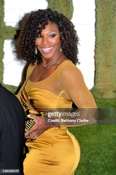 Five times Wimbledon Ladies Champion Serena Williams attends the Wimbledon Championships 2012 Winners Ball at the InterContinental Park Lane Hotel on...
