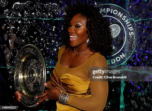 Five times Wimbledon Ladies Champion Serena Williams attends the Wimbledon Championships 2012 Winners Ball at the InterContinental Park Lane Hotel on...