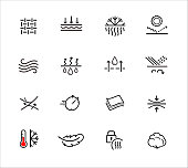 Set of icons for protective material. Vector illustration on white background.