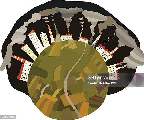 earth pollution - low emission stock illustrations