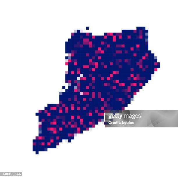 staten island map in pixels on white background - staten island stock illustrations