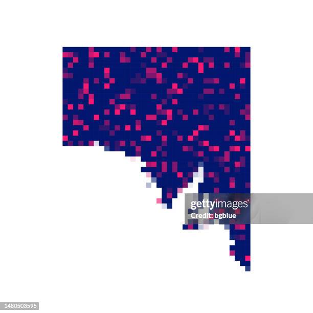 白い背景にピクセル単位の南オーストラリア州の地図 - adelaide点のイラスト素材／クリップアート素材／マンガ素材／アイコン素材