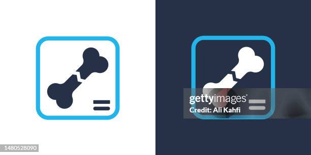 fracture bone icon. solid icon vector illustration. for website design, logo, app, template, ui, etc. - arm cast stock illustrations