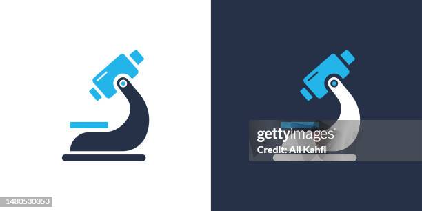 ilustrações de stock, clip art, desenhos animados e ícones de microscope icon. solid icon vector illustration. for website design, logo, app, template, ui, etc. - microscópio