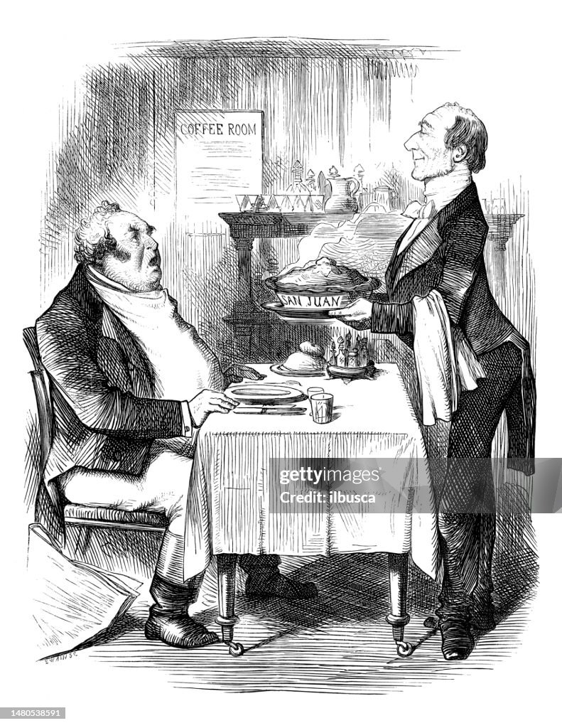 Britische Satire Karikatur Comic Cartoon Illustration