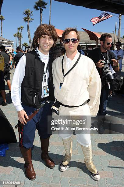 General view of the atmosphere at the "Course Of The Force" - Inaugural "Star Wars" Relay "Conival" at Southside Huntington Beach Pier on July 8,...