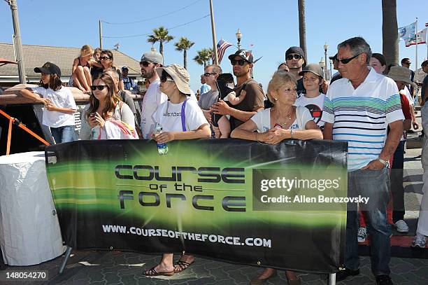 General view of the atmosphere at the "Course Of The Force" - Inaugural "Star Wars" Relay "Conival" at Southside Huntington Beach Pier on July 8,...