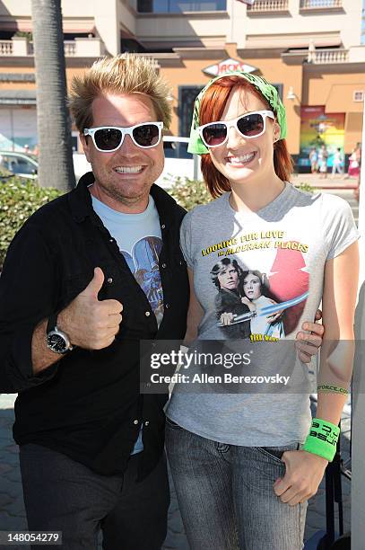 Actor Alex Albrecht and actress Alison Haislip attend the "Course of the Force" - Inaugural "Star Wars" Relay "Conival" at Southside Huntington Beach...