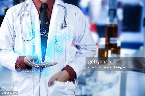 medical doctor virtual interface button of healthcare application, concept about health technology background. - infectious disease contact diagram stock pictures, royalty-free photos & images