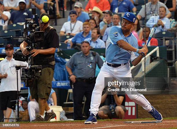 Hall of Fame player George Brett attends the 2012 Taco Bell All-Star Legends & Celebrity Softball Game at Kauffman Stadium on July 8, 2012 in Kansas...