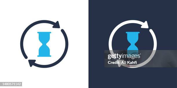 hour glass icon. solid icon vector illustration. for website design, logo, app, template, ui, etc. - waiting icon stock illustrations