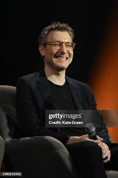 Nicholas Britell onstage during the Andor studio panel at the Star Wars Celebration 2023 in London at ExCel on April 07, 2023 in London, England.