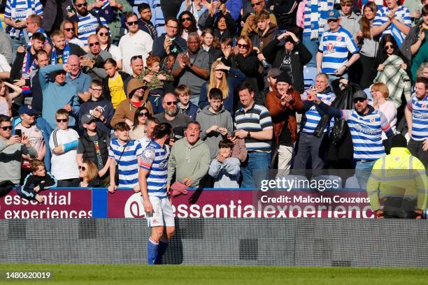 Andy Carroll of Reading appears to argue with home supporters following the Sky Bet Championship game between Reading and Birmingham City at Select...