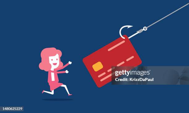 credit card on hook - embarrassed stock illustrations