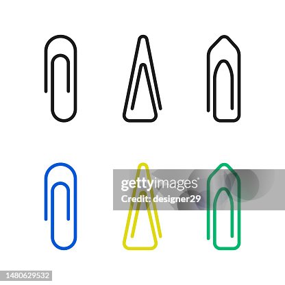 Paper Clips Set Vector Design. Paper Clips Set Vector Design.