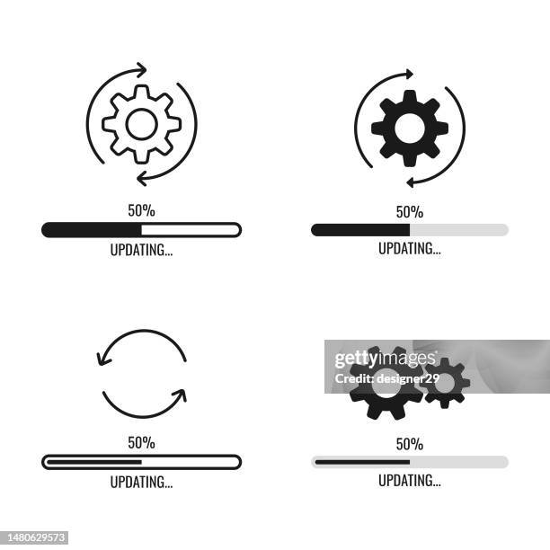 update icon set vector design. - concept updates stock illustrations