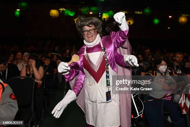 Cosplayers attend the studio panel at the Star Wars Celebration 2023 in London at ExCel on April 07, 2023 in London, England.