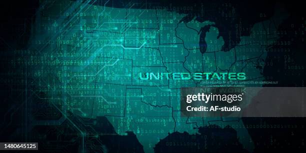 binary background with usa map - map background stock illustrations