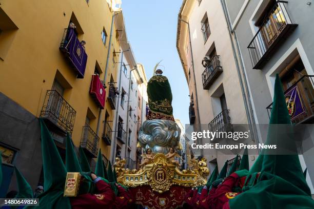 The passage of St. John the Apostle Evangelist during the Calvary procession on Good Friday in Cuenca, April 6 in Cuenca, Castilla-La Mancha, Spain....