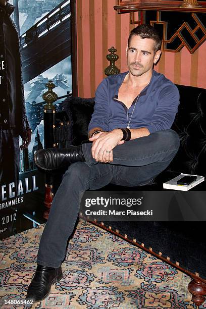 Actor Colin Farrell attends the 'Total Recall' Photocall at Hotel Costes on July 9, 2012 in Paris, France.