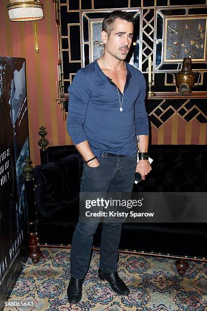 Colin Farrell poses during the 'Total Recall' photocall at the Hotel Costes on July 9, 2012 in Paris, France.