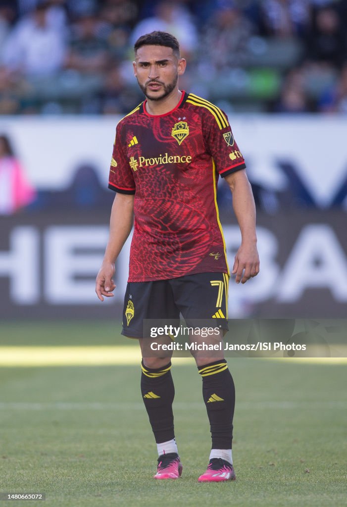 Christian Roldan Cristian Roldan of the Seattle Sounders watches for the ball during a ...