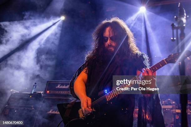 Nathan Weaver from Wolves in the Throne Room performs on stage at the Inferno Metal Festival on April 07, 2023 in Oslo, Norway.