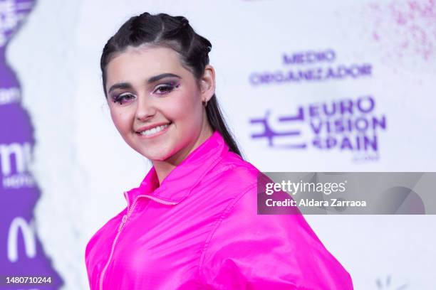 Alessandra, Norway’s entrant for the Eurovision Song Contest 2023, attends the Eurovision PreParty 2023 photocall at Sala La Riviera on April 07,...