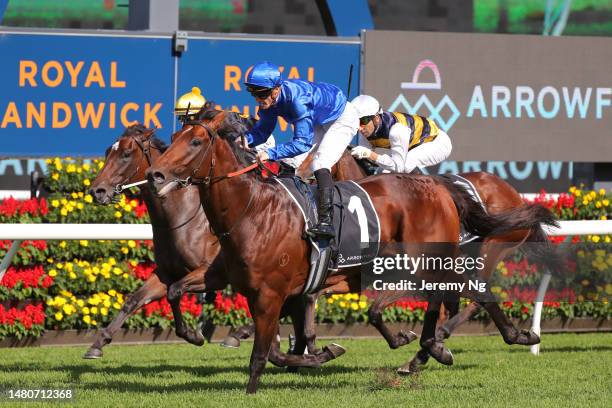 James Mcdonald riding Aft Cabin wins Race 5 Arrowfield 3 YO Sprint during The Star Championship Day 2: Longines Queen Elizabeth Stakes Day - Sydney...