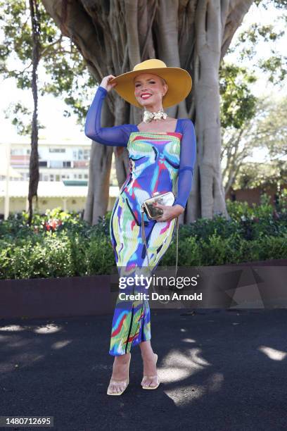 Stacey Hemera Roberts attends The Championships Day 2 at Royal Randwick Racecourse on April 08, 2023 in Sydney, Australia.