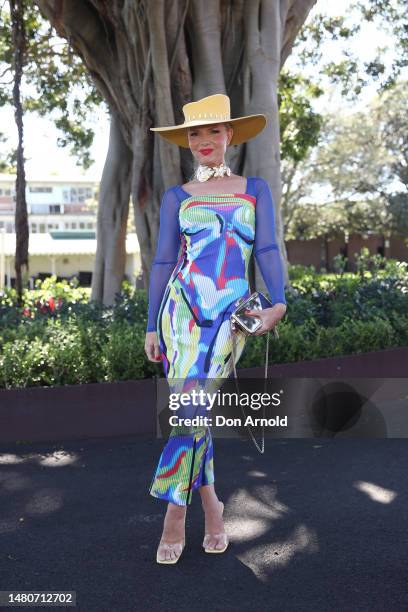 Stacey Hemera Roberts attends The Championships Day 2 at Royal Randwick Racecourse on April 08, 2023 in Sydney, Australia.