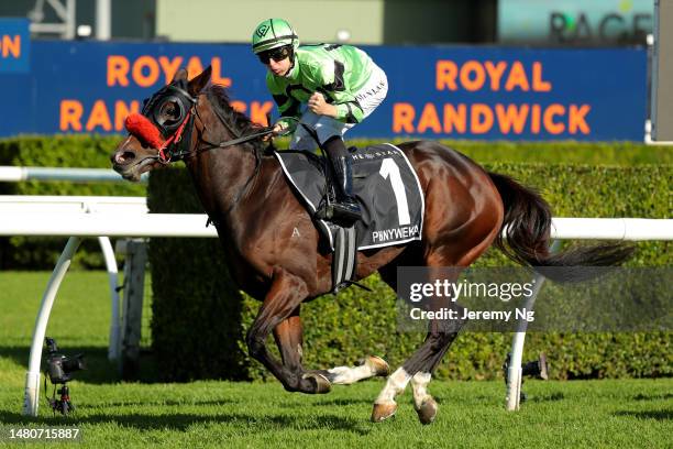 Damian Lane riding Pennyweka wins Race 6 The Star Australian Oaks during The Star Championship Day 2: Longines Queen Elizabeth Stakes Day - Sydney...