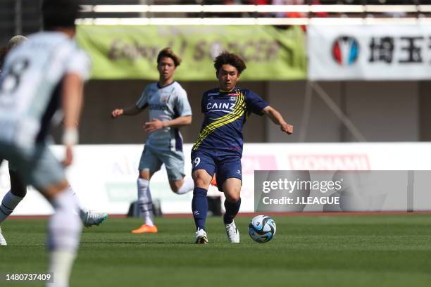 Kazuma OKAMOTO of Thespakusatsu Gunma in action during the J.LEAGUE Meiji Yasuda J2 8th Sec. Match between Thespakusatsu Gunma and V-Varen Nagasaki...