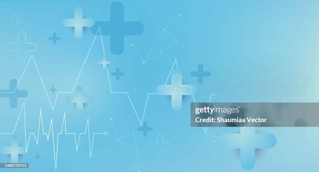 Dynamic Medical Background Modern Medical Abstract Background With Cross Shape Pulse Hexagons And ...