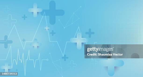 modern medical abstract background with cross shape, pulse, hexagons and molecular pattern. concepts and ideas for healthcare technology, innovation medicine, health, science and research design - abstract pattern background vector clinical stock illustrations