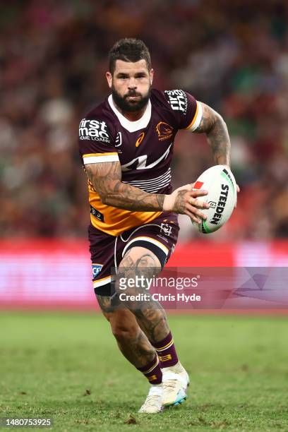 Adam Reynolds of the Broncos in action during the round six NRL match between Brisbane Broncos and Canberra Raiders at Suncorp Stadium on April 08,...