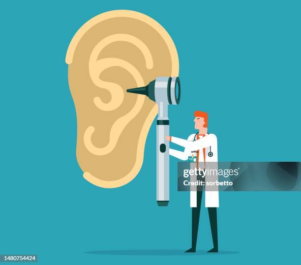 human ear - ent surgery stock illustrations
